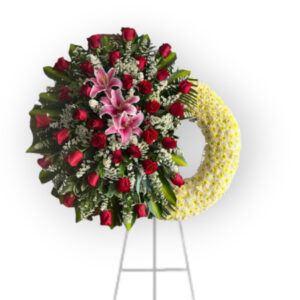 CORONA FUNEBRE ROJA